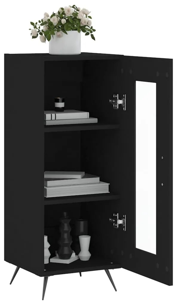 Credenza nero 34,5x34x90 cm in legno multistrato