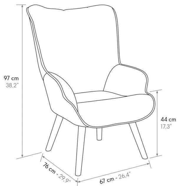 Poltrona HAVANA in tessuto a righe bianco e nero e gambe in legno