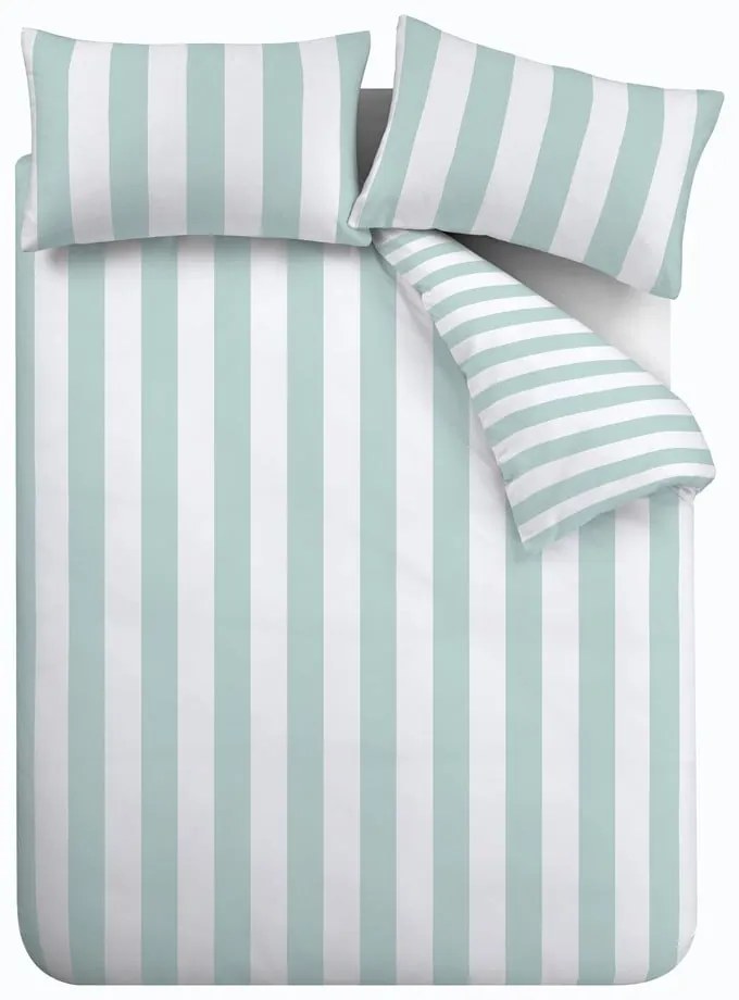 Biancheria da letto blu e bianca per letto matrimoniale 200x200 cm Cove Stripe - Catherine Lansfield