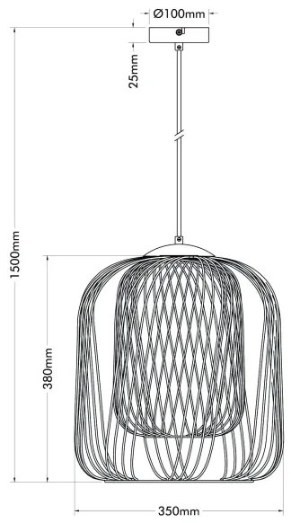Globo 15965H1 - Lampadario a sospensione con cavo DICHTI 1xE27/40W/230V Ø 35 cm