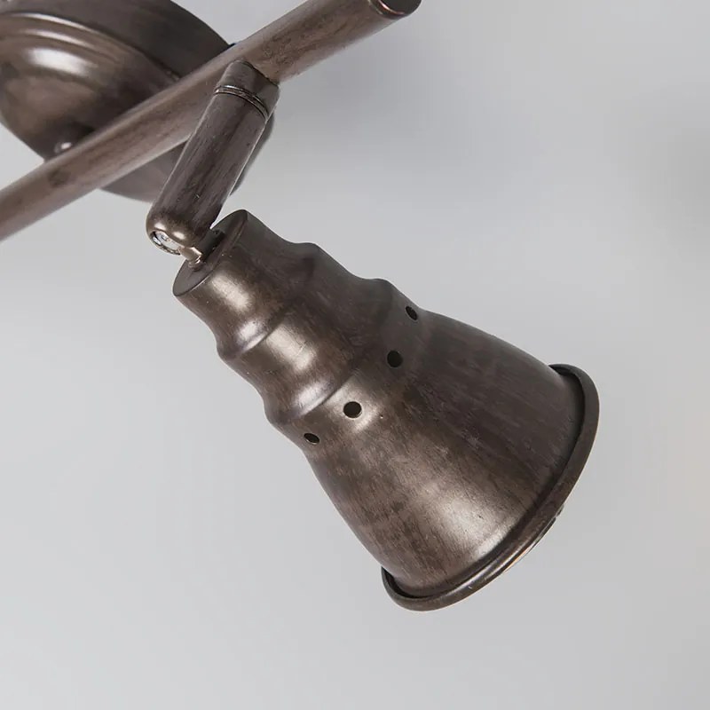 Faretto da soffitto e da parete marrone ruggine orientabile e inclinabile - Coney 2