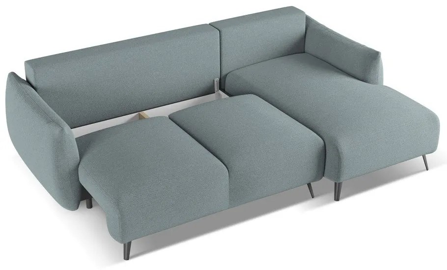 Divano angolare azzurro (con penisola a destra) Malie – Makamii