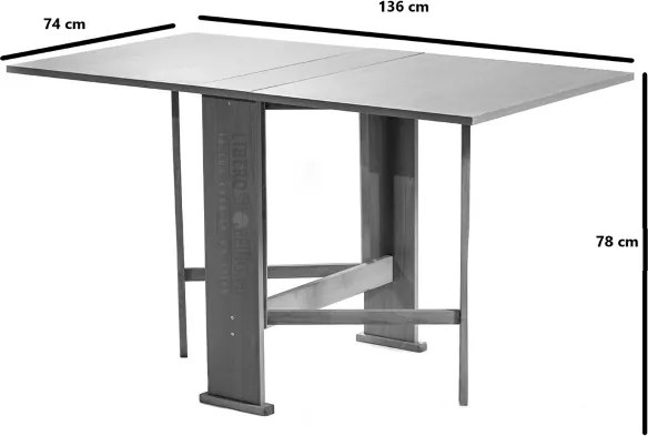 Tavolo da pranzo richiudibile in legno 136x74 cm SUSANNA Noce