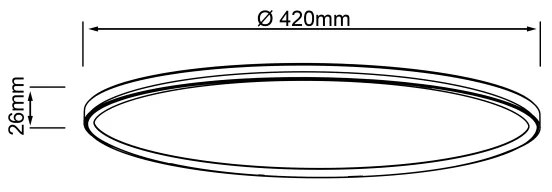 Brilliant - Plafoniera LED MILTON, 24W, 230V, Ø 42 cm, bianca