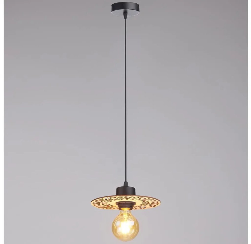 Lampadario a sospensione con filo FALCO 1xE27/60W/230V diametro 20 cm beige