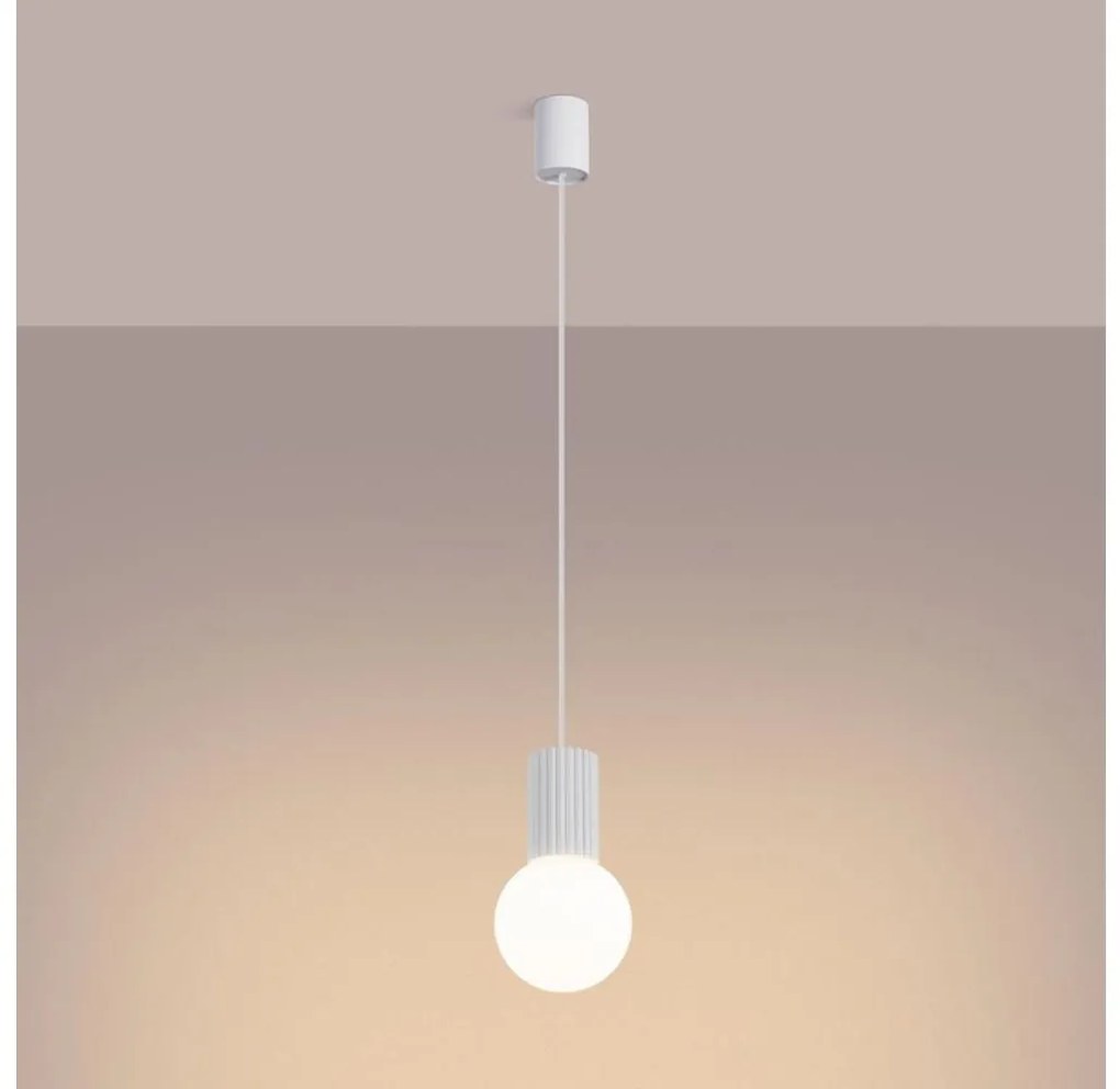 Sollux SL.1709 - Lampadario a sospensione con filo HALO 1xG9/8W/230V diametro 12 cm bianco