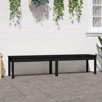 Panca Giardino 2 Posti Nera 203,5x44x45cm Legno Massello Pinocod mxl 109588