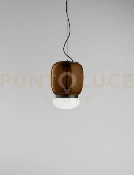 Faro sospensione s terra bruciata bianco montatura nero opaco 2 l32...