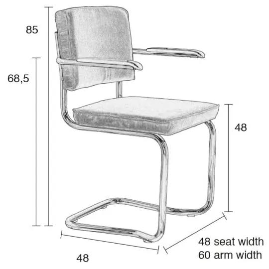 Set di 2 sedie nere con braccioli Ridge Kink Rib - Zuiver