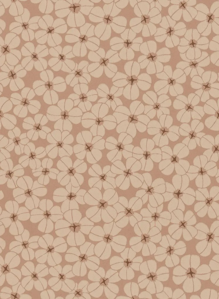 Långelid / von Brömssen Carta da parati Flower Shower - Dusty Pink