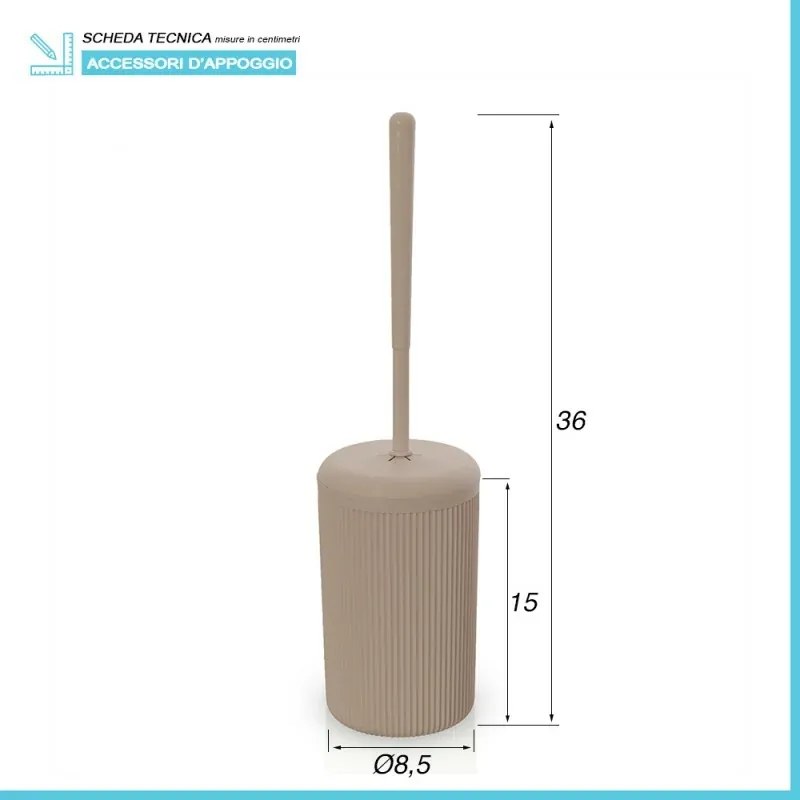 Portascopino da appoggio tortora in plastica Ring