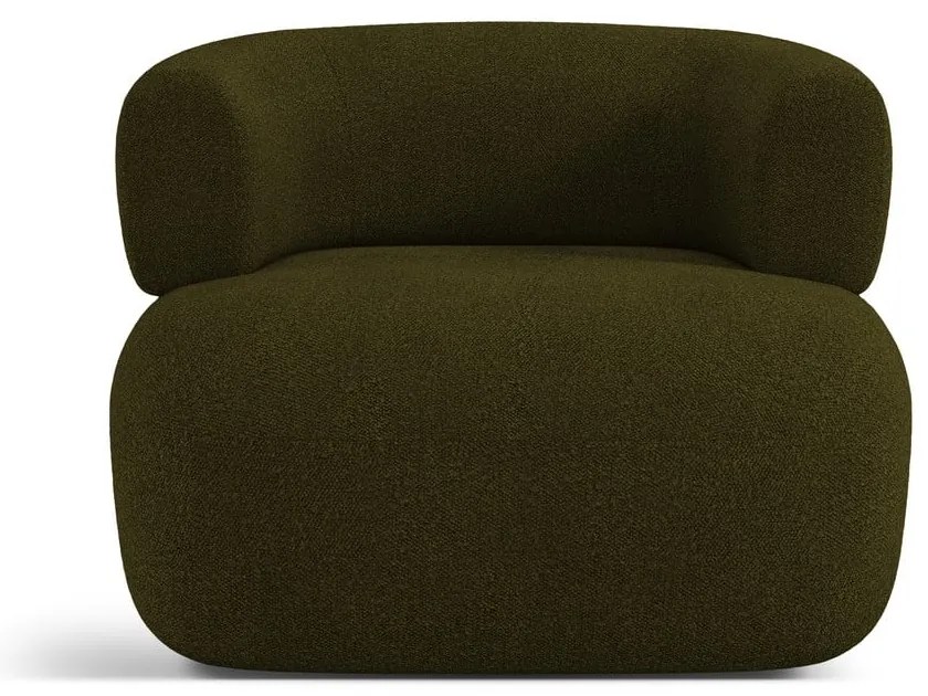 Poltrona in tessuto bouclé verde Jenny - Micadoni Home