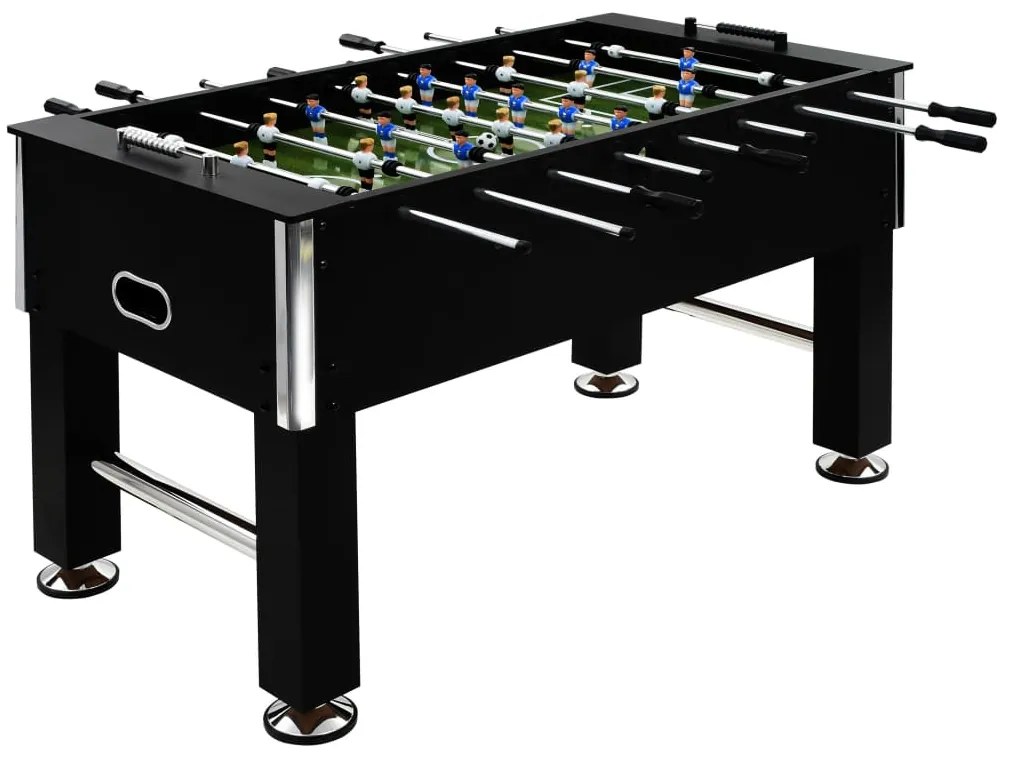 Tavolo Calcio Balilla İn Acciaio 60 Kg 140x74,5x87,5 Cm Nero /