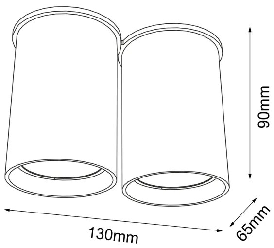 Shilo 1112 - Plafoniera ARIDA 2xGU10/15W/230V 9 cm nera