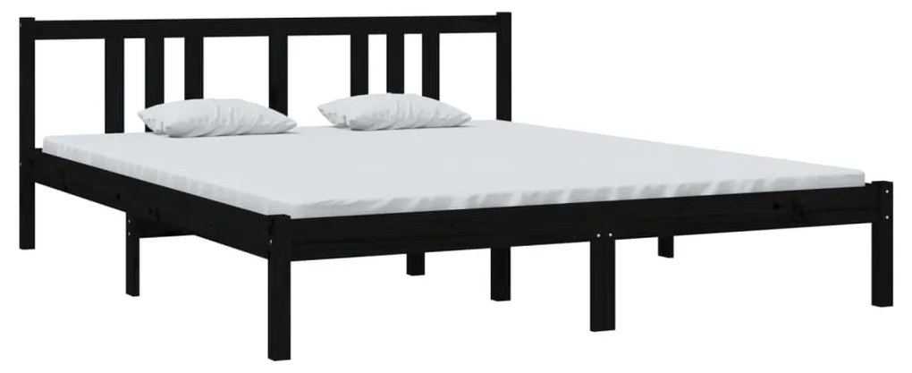 Giroletto nero in legno massello 160x200 cm