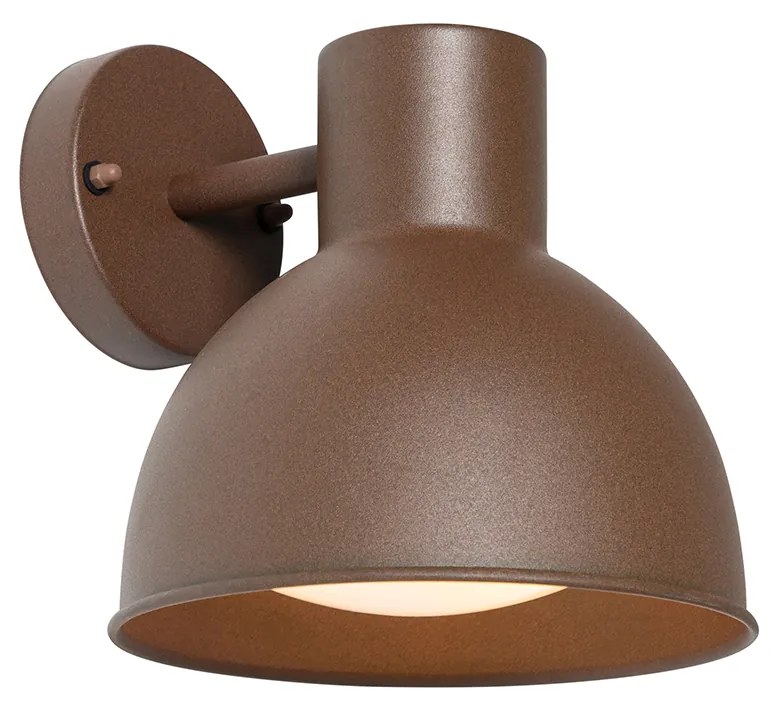 Lampada da parete industriale per esterno marrone ruggine rotonda IP44 - Natas