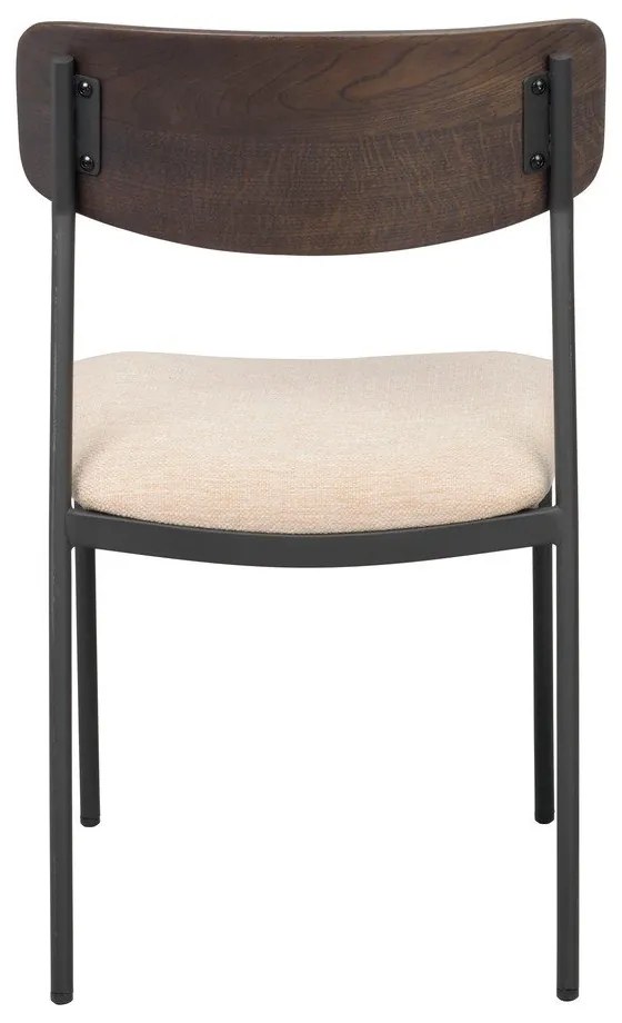 Sedie da pranzo color crema e marrone scuro in un set di 2 pezzi Maymont - Rowico