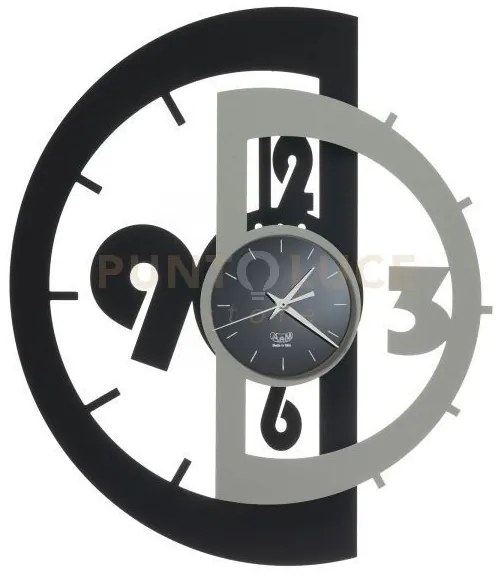 Orologio da parete victor nero e alluminio in ferro 45x53cmh