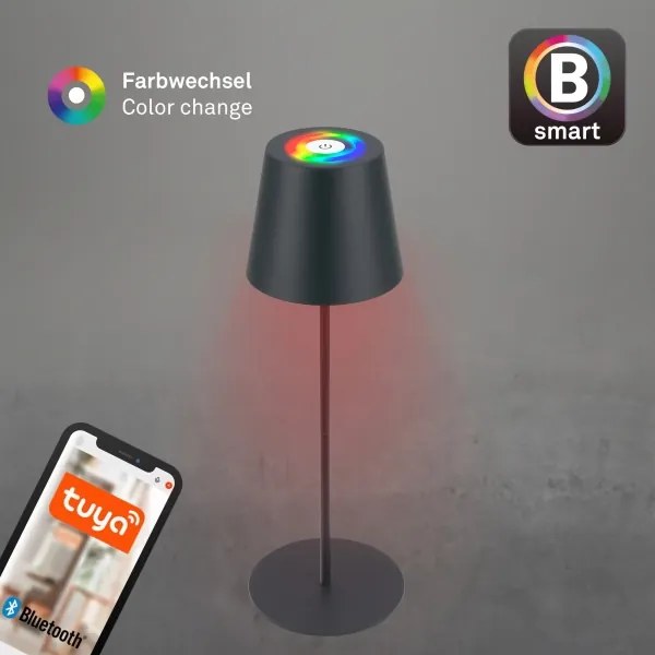 Briloner 7559015-LED Lampada da tavolo RGB COLORIS, 3,5 W/5 V, IP44, 2000 mAh, Wi-Fi Tuya