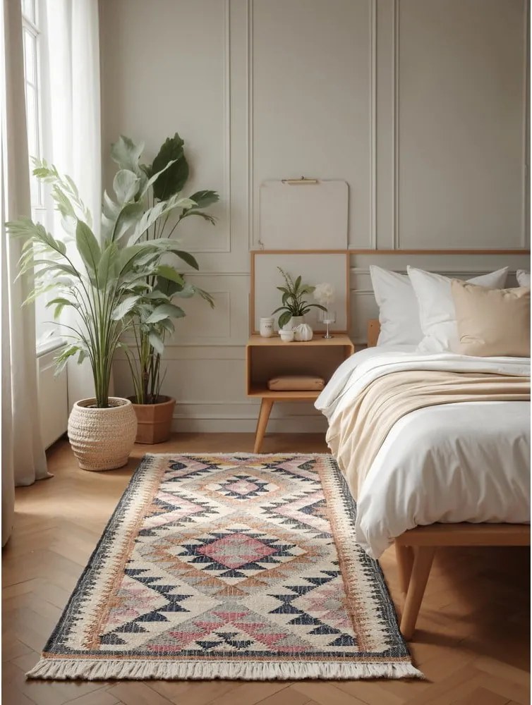 Passatoia grigia in iuta tessuta a mano 80x200 cm Roya Parsa – Elle Decoration