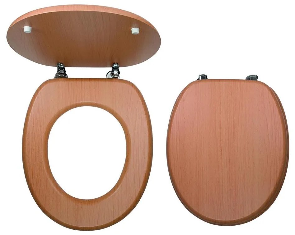 FERRO - Sedile per WC in MDF, finitura faggio