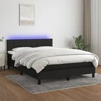 Letto a Molle con Materasso e LED Nero 140x200 cm in Tessuto 3133159