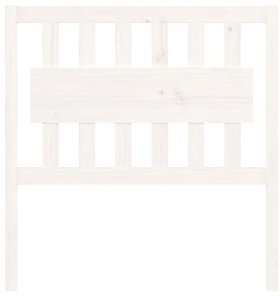 Testiera per letto bianca 95,5x4x100 cm legno massello di pino