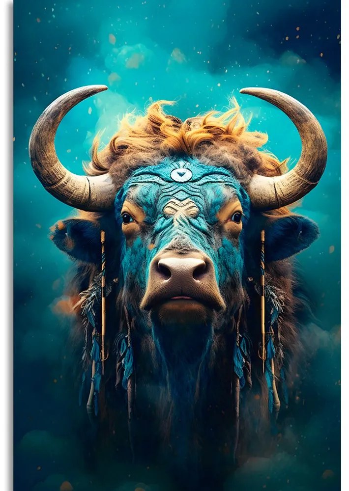 Quadro su tela – Bufalo blu-oro