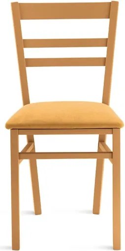 Sedia imbottita in tessuto Giallo e sruttura in legno HOLLY 2 sedie