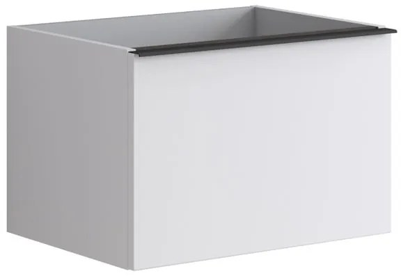 Mobile da bagno sospeso sotto lavabo L 60 x H 40 x P 45.5 cm bianco laccato opaco, 2 cassetti Pixel plain