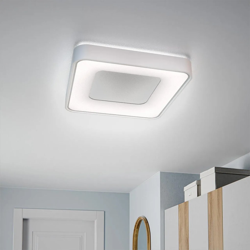 Plafoniera LED Quadrata 72W Ø480mm CCT Dimmerabile + Telecomando Bianca