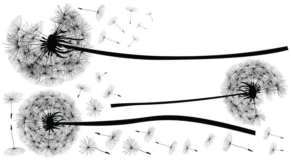 Set di adesivi murali Flying Dandelions - Ambiance