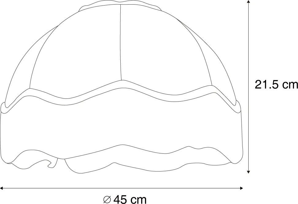 Paralume in tessuto beige con interno bianco 45/15/21,5 - Heritage