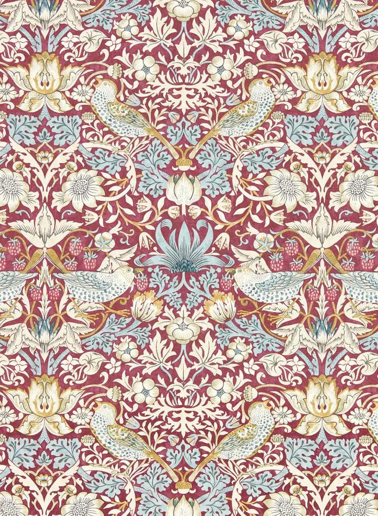 Clarke & Clarke Carta da parati Strawberry Thief - Plum