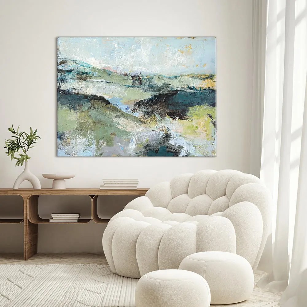 Quadro con elementi dipinti a mano 118x90 cm Green Mountain - Malerifabrikken