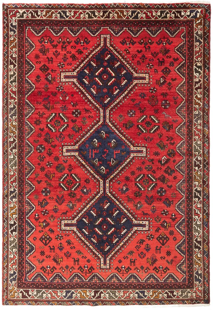 Shiraz Tappeto persiano 250 x 170 Rosso (Iran) Annodato A Mano