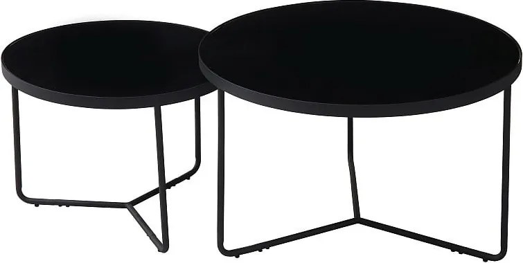 Set di 2 Tavolini da caffè Italia in nero