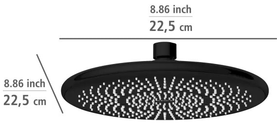 WENKO 24927100 - Soffione doccia WATERSAVING SYSTEM 22,5x22,5 cm, nero