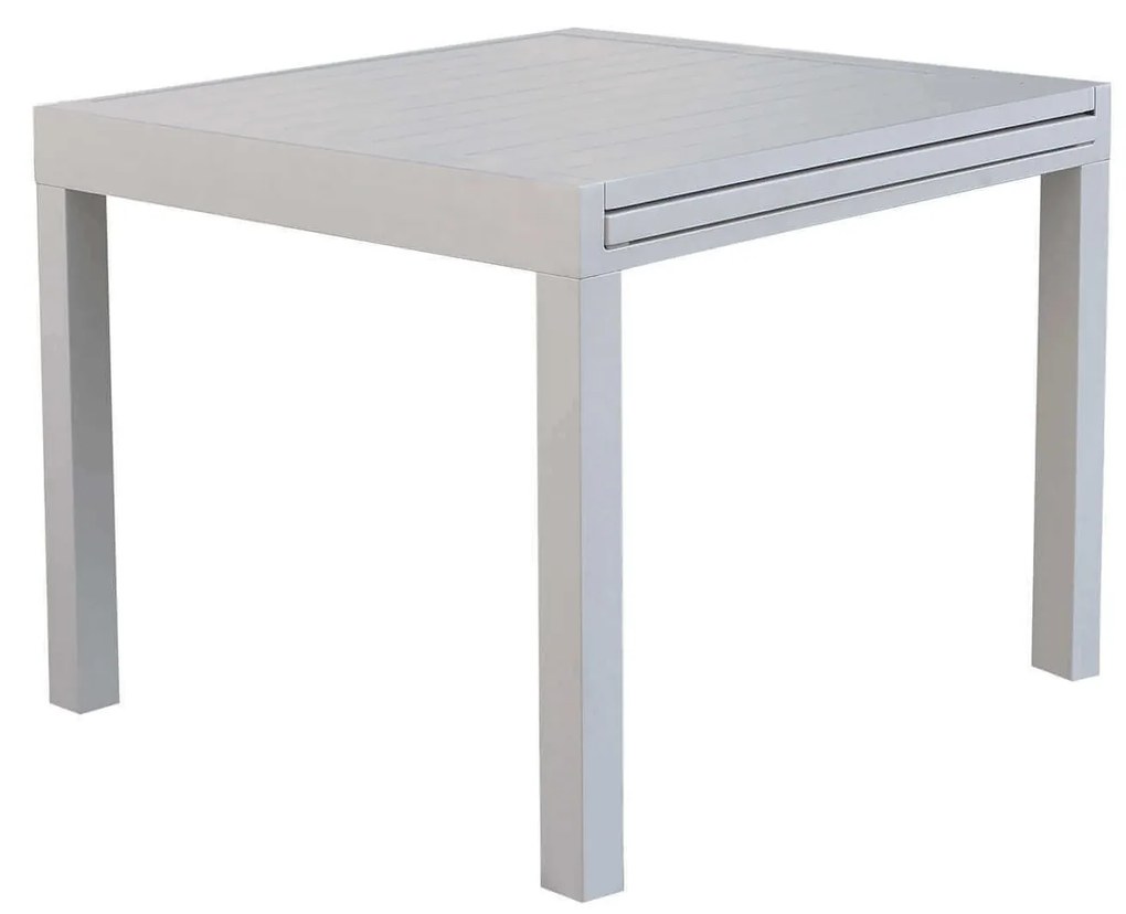 JERRI - set tavolo in alluminio cm 90/180 x 90 x 75 h con 4 Poltrone Dynamo