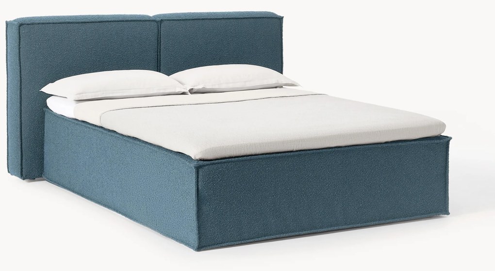 Letto boxspring in bouclé Lennon