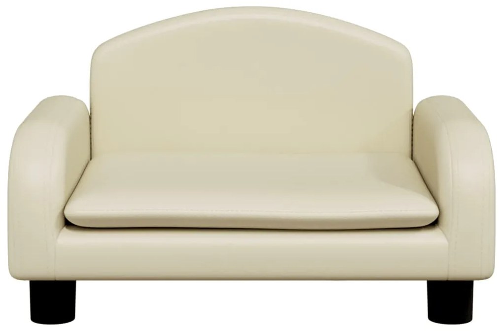 Divano per bambini crema 50x40x30 cm in similpelle