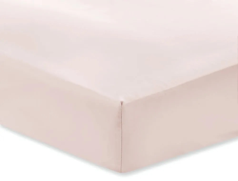 Lenzuolo di cotone sateen rosa Classic, 135 x 190 cm - Bianca