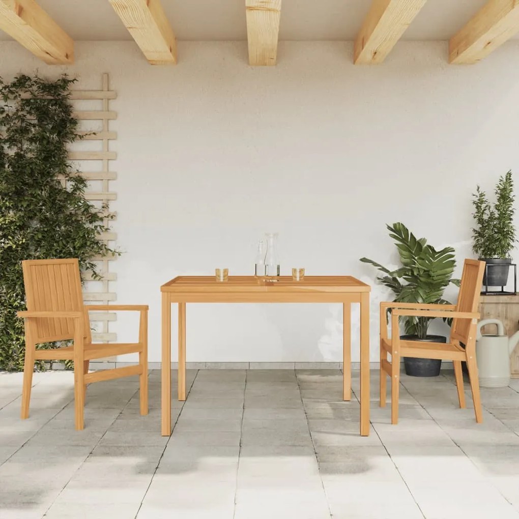 Set Da Pranzo Per Giardino 3 Pz İn Legno Massello Di Teak /
