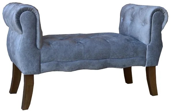 Panca poggiapiedi 96 cm con braccioli - velluto Grigio CHESTER