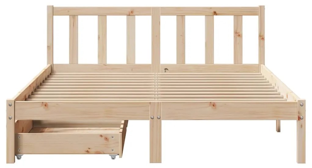 Letto senza materasso 135x190 cm in legno massello di pino