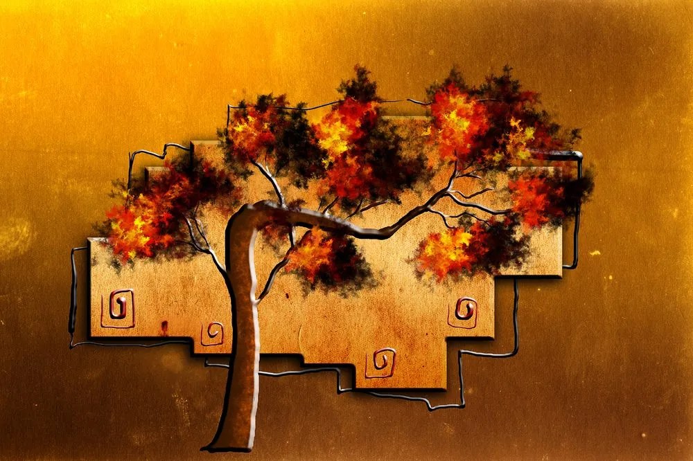 Carta da parati – Albero africano etnico