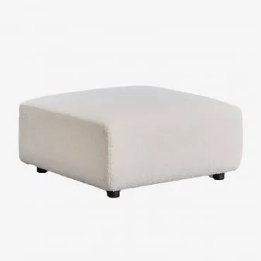 Pouf (85x85 Cm) Per Divano Componibile Bruna Bouclé Blanco - Sklum