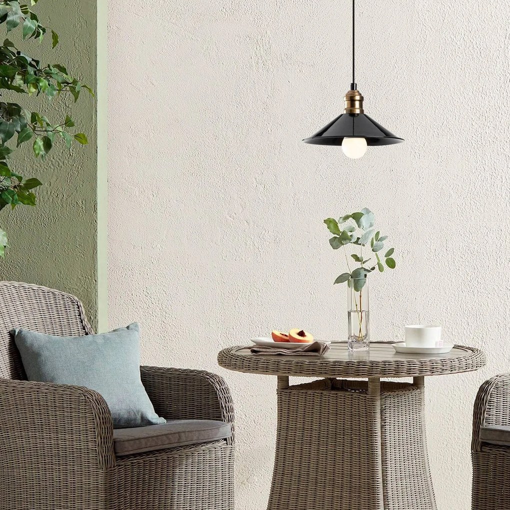 Opviq Lampada a sospensione Berceste 250-S, nero/oro, metallo, Ø 24 cm