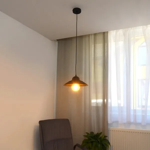Lampadario a sospensione con filo SORAPIS 1xE27/15W/230V nero