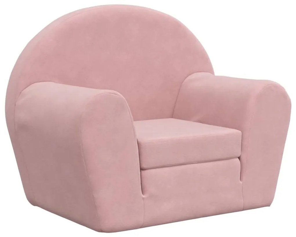 Divano letto per bambini rosa in morbido peluche